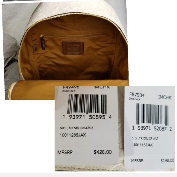 COACH 2P SIGNATURE EMBOSSED BACKPACK XL WRISTLET - Picture 8 of 12